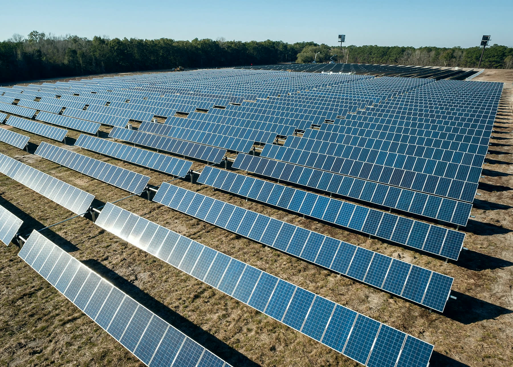 KIRA captive solar farm stretching to the horizon